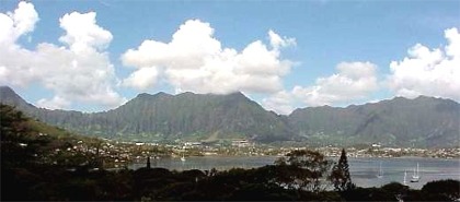 Kaneohe Kooluas from H3 Highway, Oahu, Hawaii picture taken by ATAH.NET photographer for www.digital-picture-gallery.com